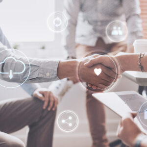 Business people shaking hands for greeting